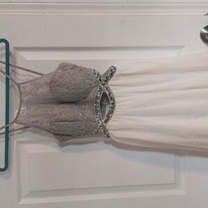 Silver and white cocktail dress